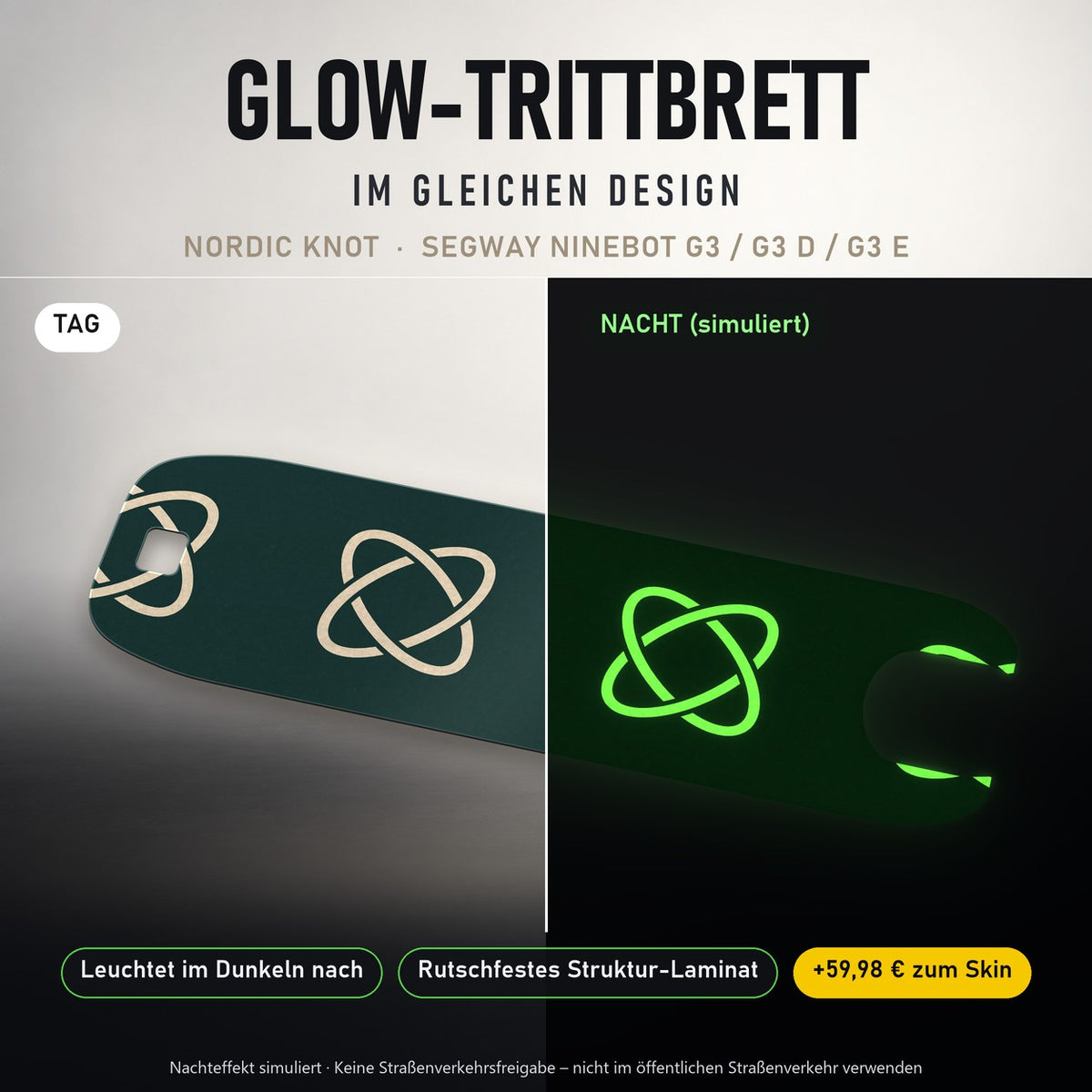 Glow-Trittbrett – NORDIC KNOT, Tag/Nacht