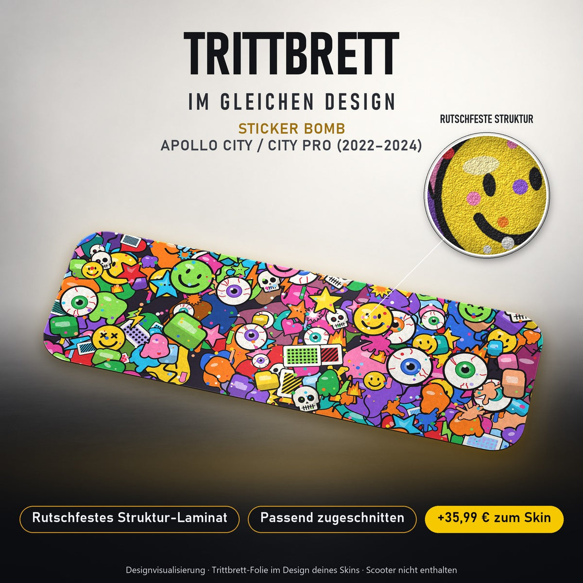 Trittbrett im gleichen Design – STICKER BOMB