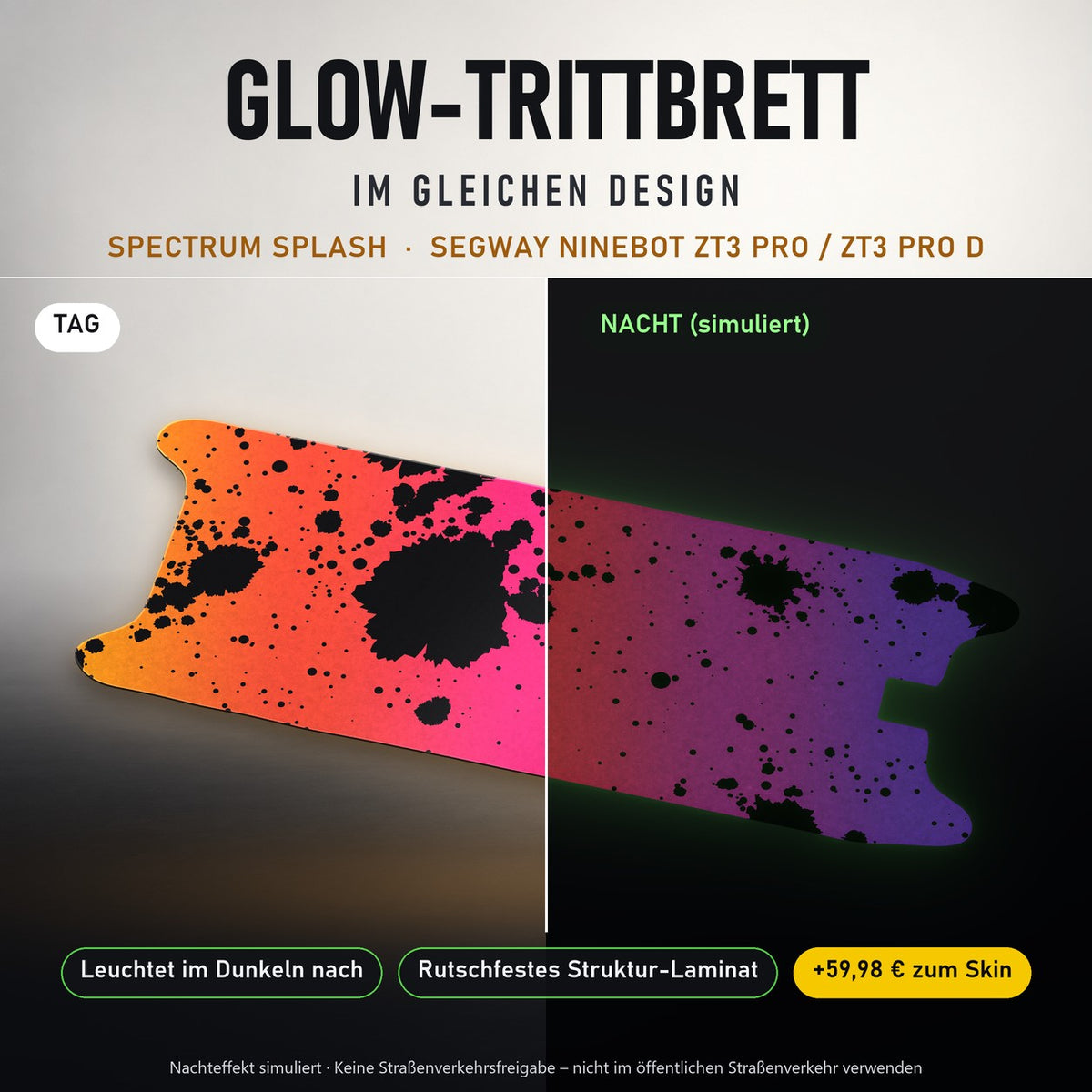 Glow-Trittbrett – SPECTRUM SPLASH, Tag/Nacht