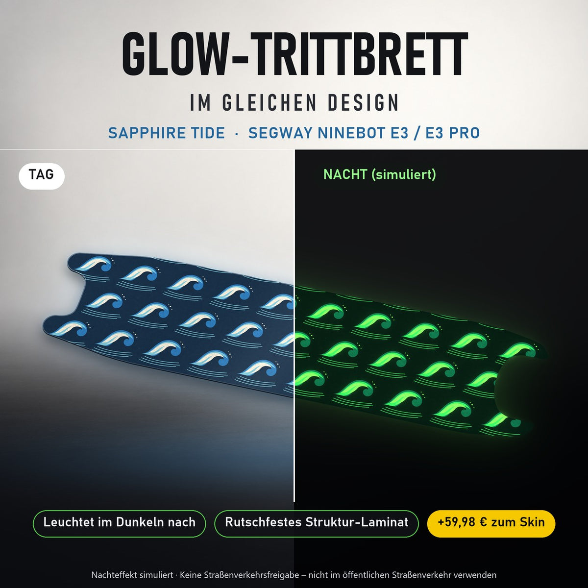 Glow-Trittbrett – SAPPHIRE TIDE, Tag/Nacht