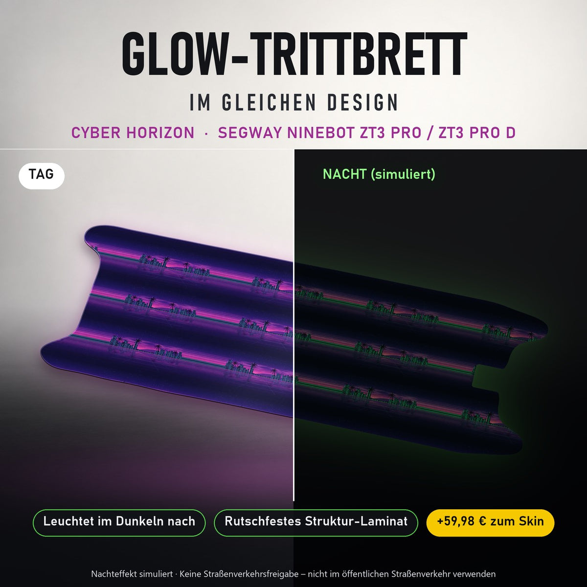 Glow-Trittbrett – CYBER HORIZON, Tag/Nacht