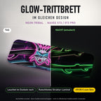 Glow-Trittbrett – NEON TRIBAL, Tag/Nacht