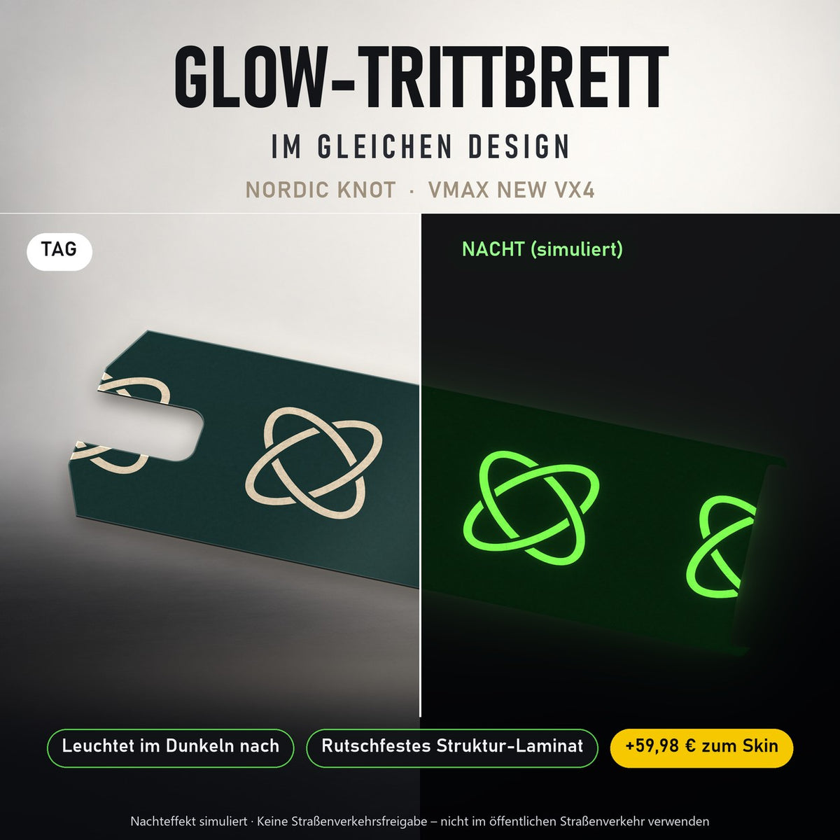 Glow-Trittbrett – NORDIC KNOT, Tag/Nacht