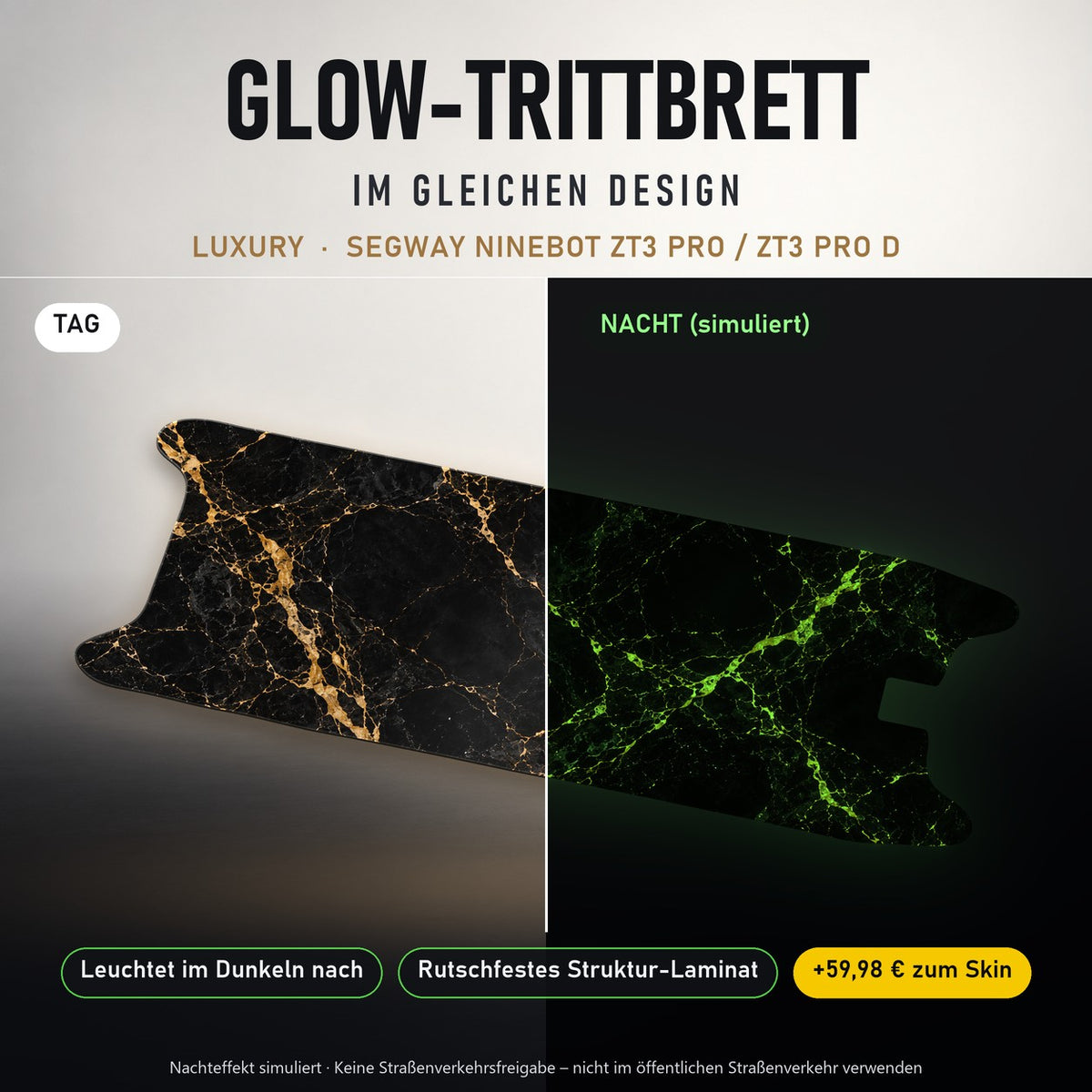Glow-Trittbrett – LUXURY, Tag/Nacht