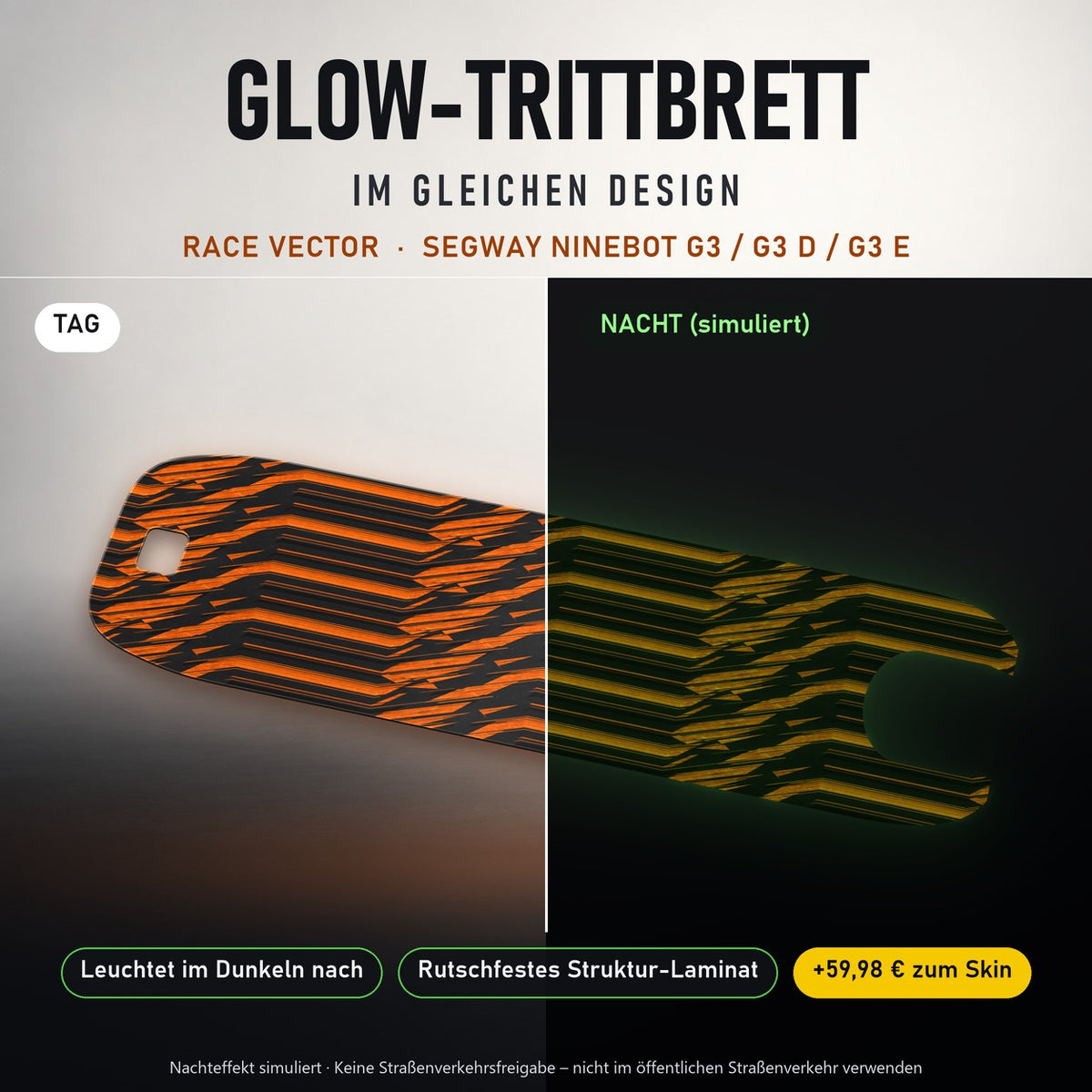Glow-Trittbrett – RACE VECTOR, Tag/Nacht