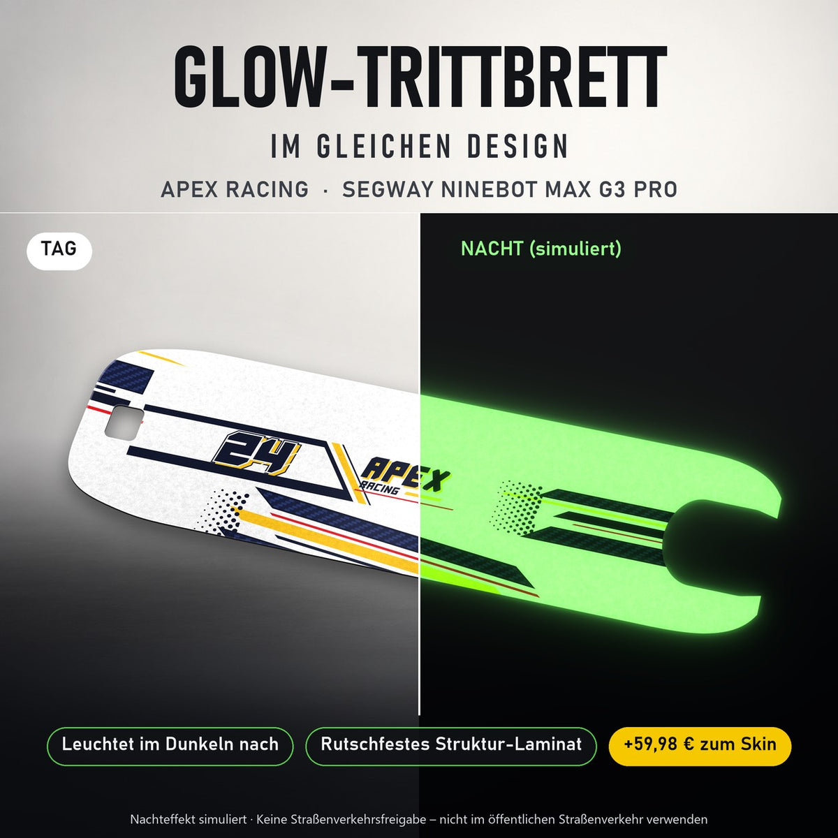 Glow-Trittbrett – APEX RACING, Tag/Nacht