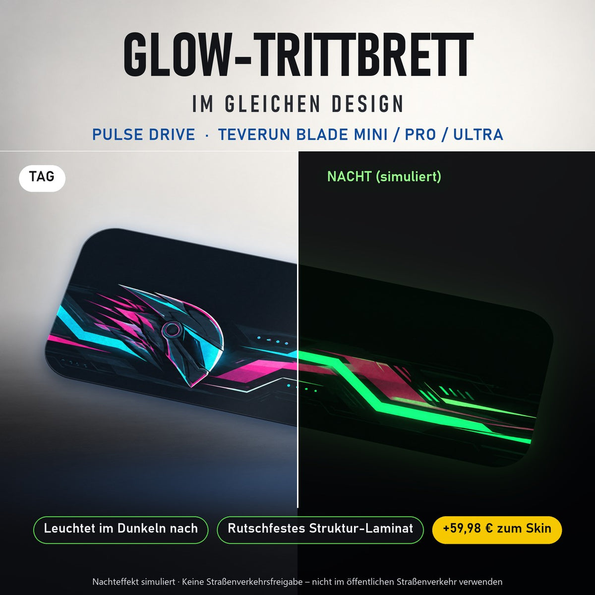 Glow-Trittbrett – PULSE DRIVE, Tag/Nacht