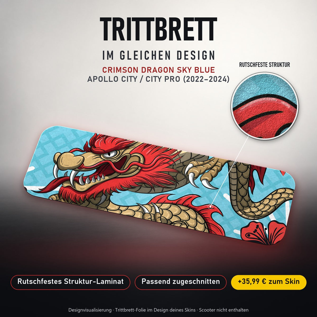 Trittbrett im gleichen Design – CRIMSON DRAGON SKY BLUE
