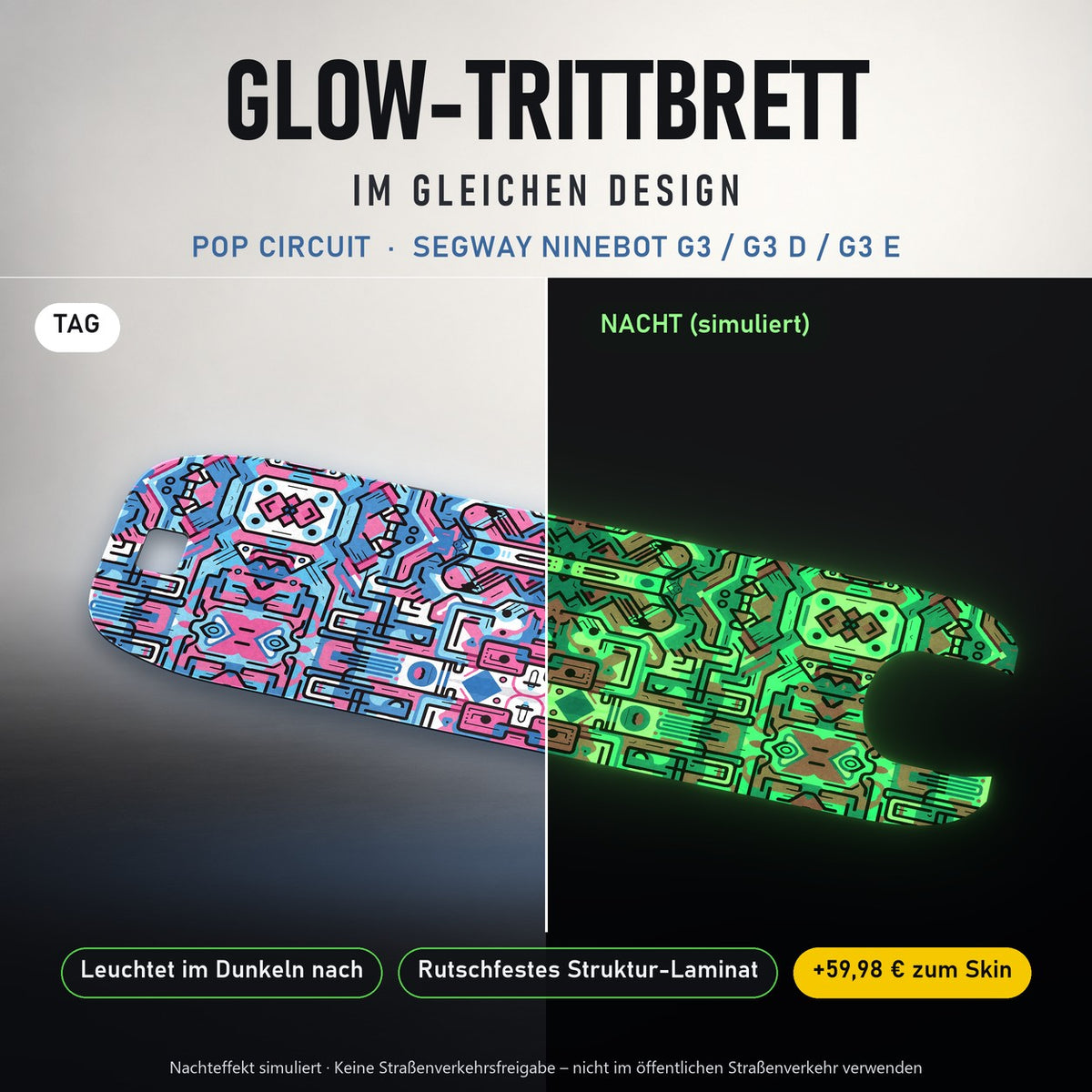 Glow-Trittbrett – POP CIRCUIT, Tag/Nacht