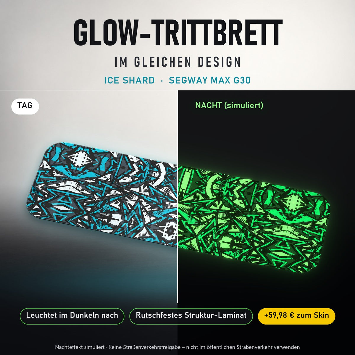 Glow-Trittbrett – ICE SHARD, Tag/Nacht
