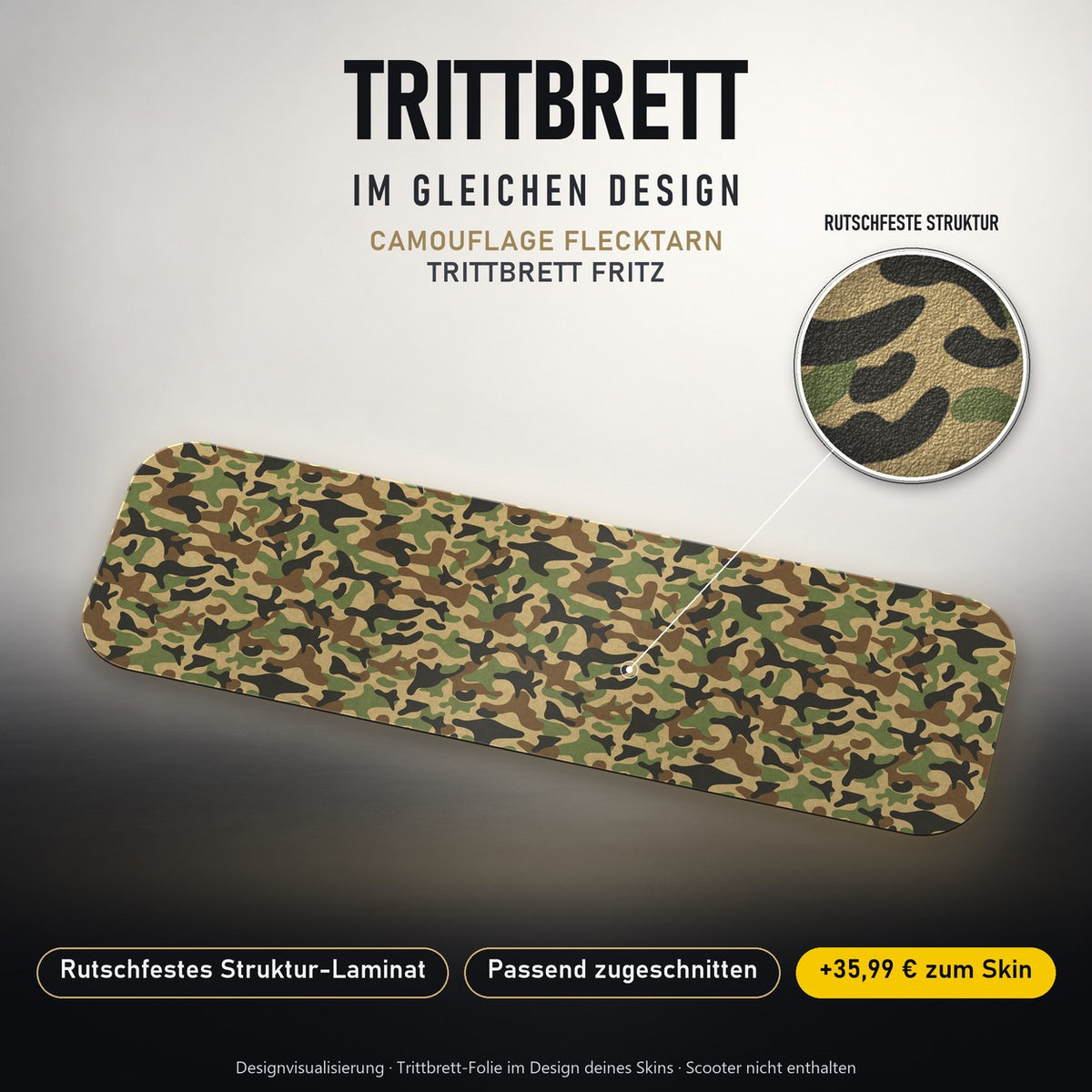 Trittbrett im gleichen Design – CAMOUFLAGE FLECKTARN