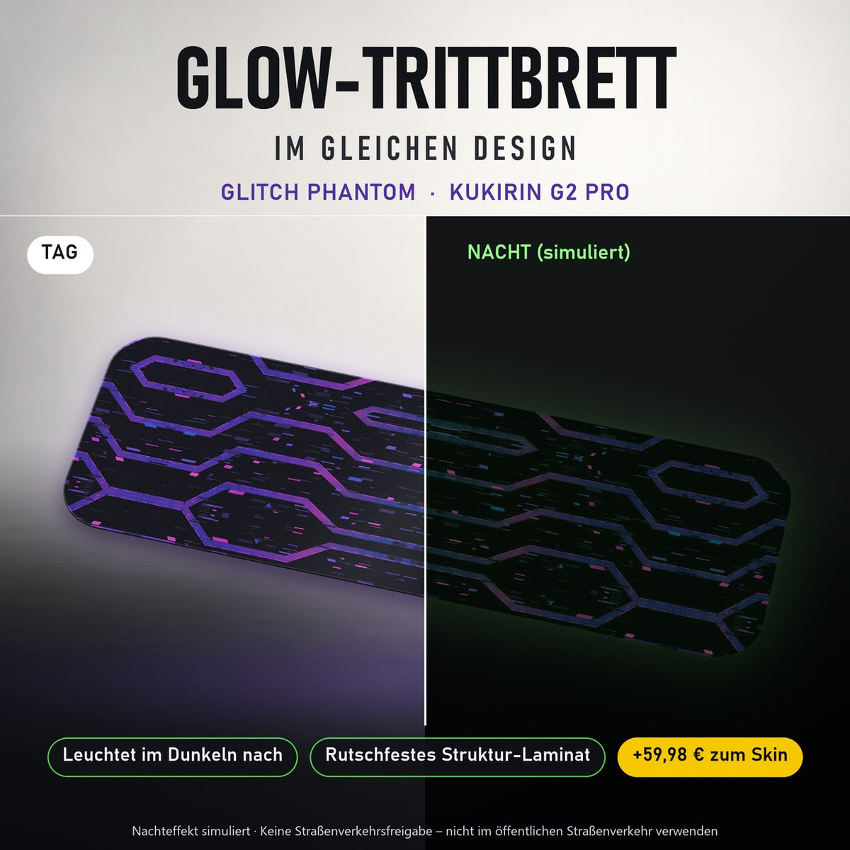Glow-Trittbrett – GLITCH PHANTOM, Tag/Nacht