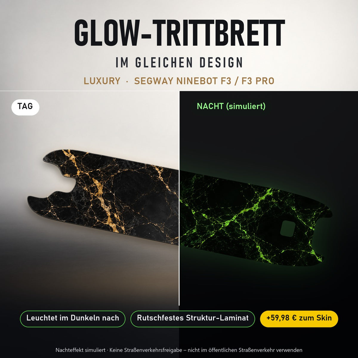 Glow-Trittbrett – LUXURY, Tag/Nacht