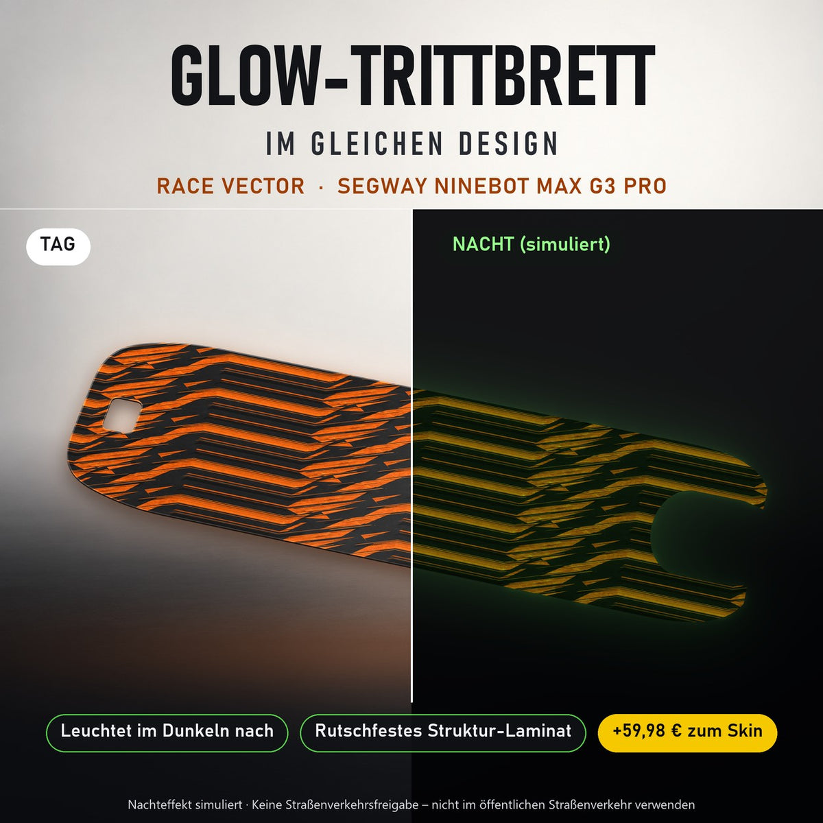 Glow-Trittbrett – RACE VECTOR, Tag/Nacht