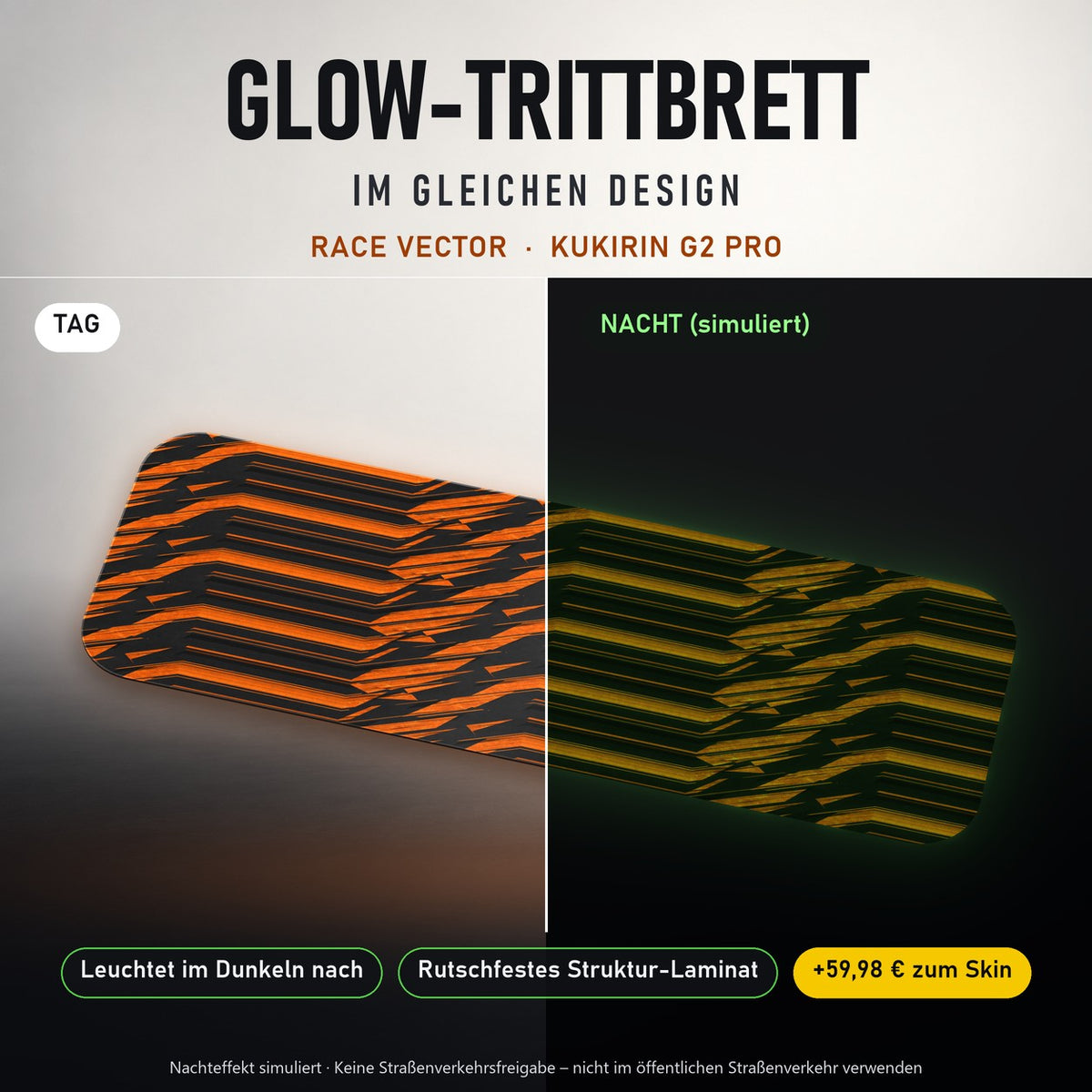 Glow-Trittbrett – RACE VECTOR, Tag/Nacht