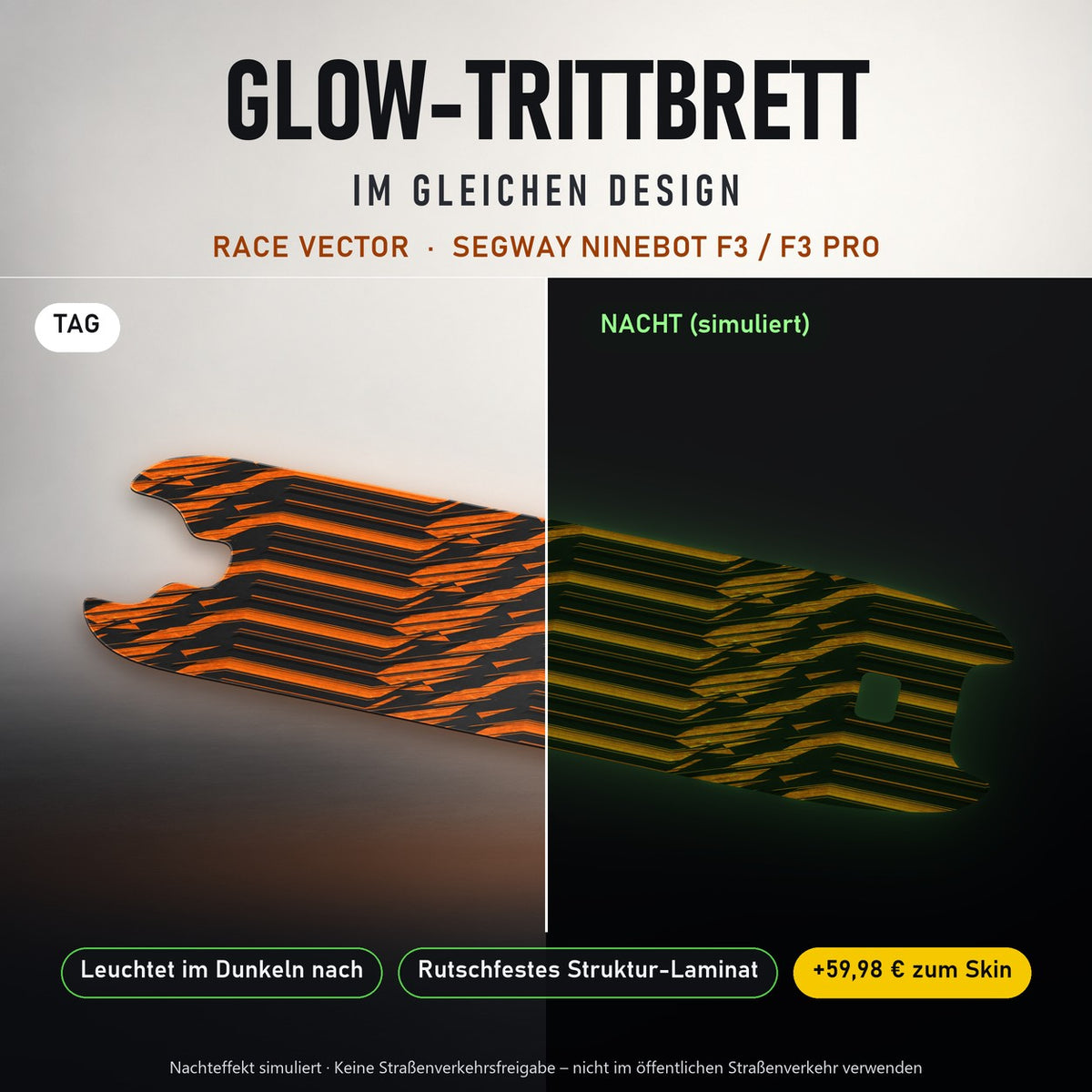 Glow-Trittbrett – RACE VECTOR, Tag/Nacht