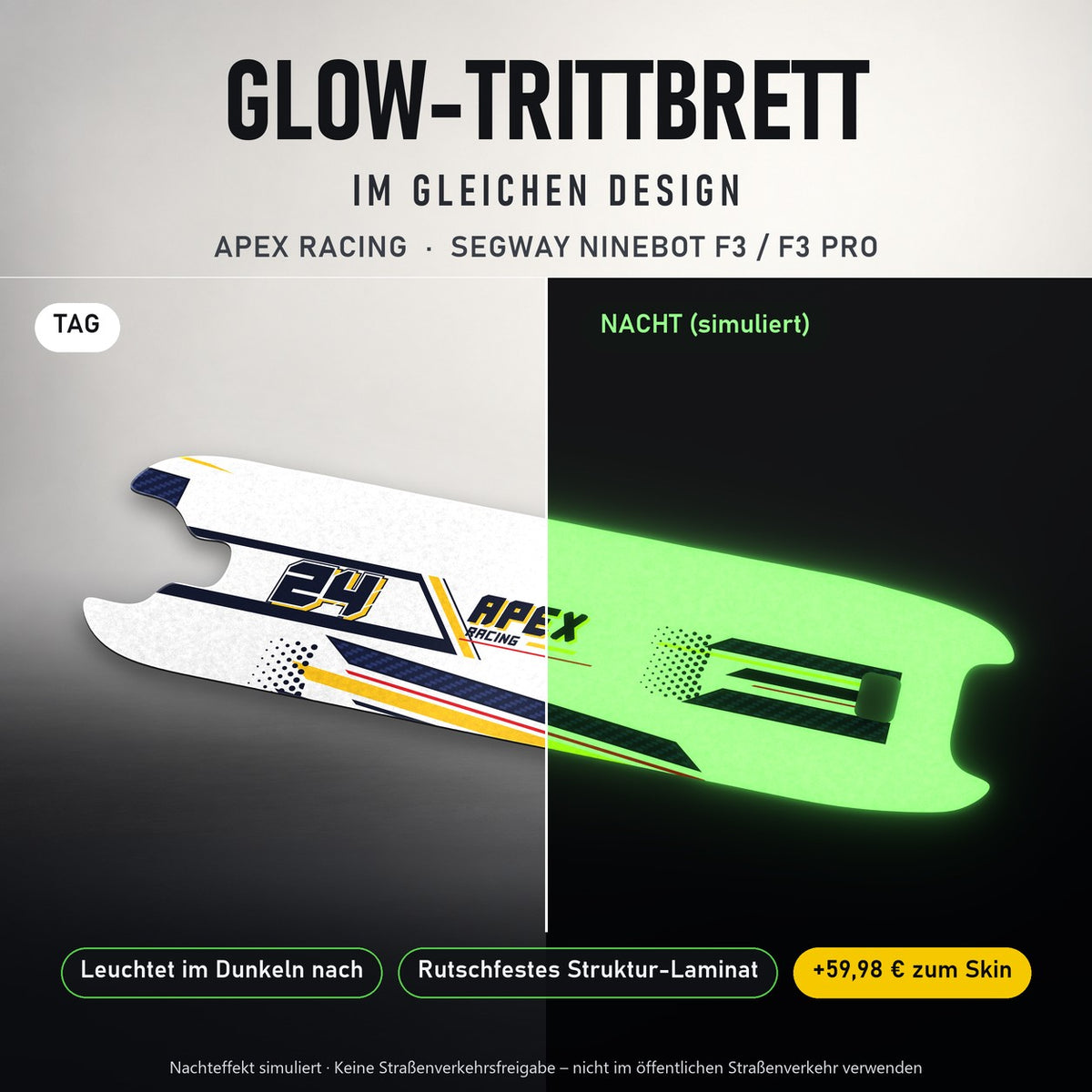 Glow-Trittbrett – APEX RACING, Tag/Nacht