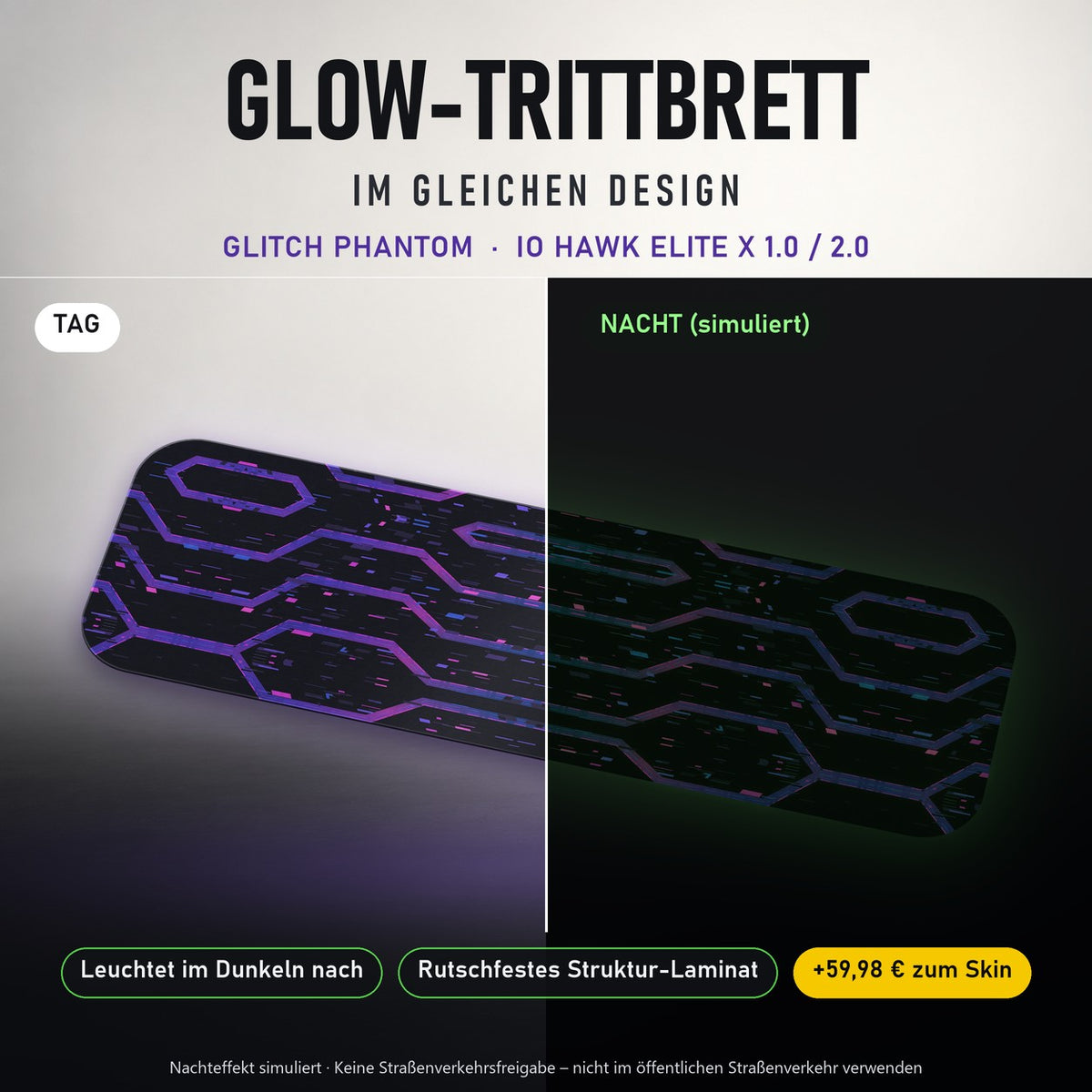 Glow-Trittbrett – GLITCH PHANTOM, Tag/Nacht