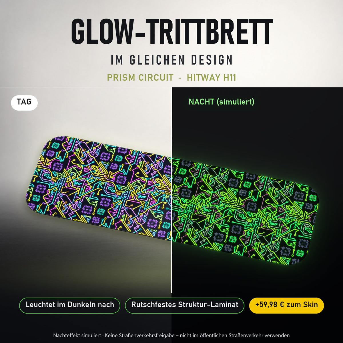 Glow-Trittbrett – PRISM CIRCUIT, Tag/Nacht