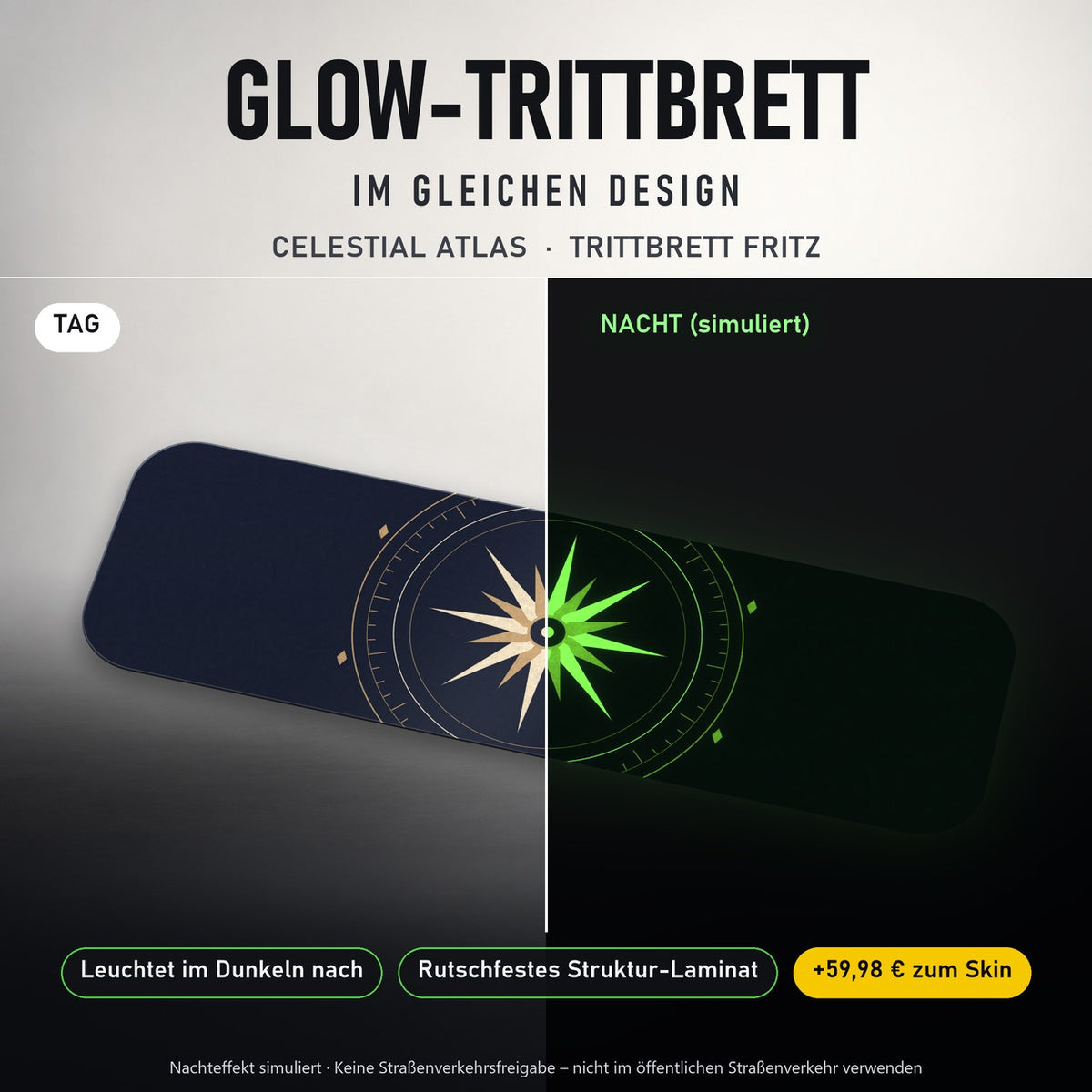 Glow-Trittbrett – CELESTIAL ATLAS, Tag/Nacht