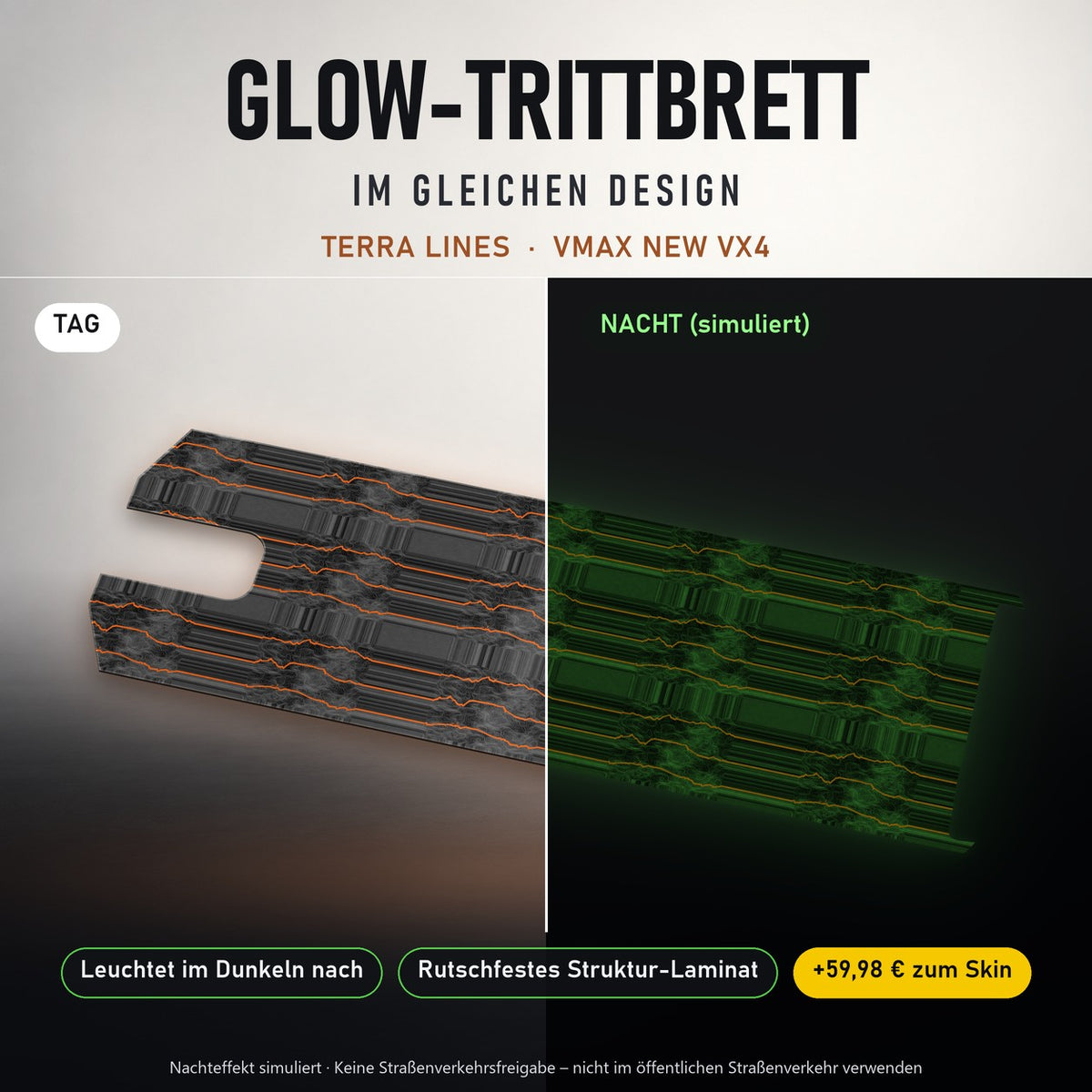 Glow-Trittbrett – TERRA LINES, Tag/Nacht