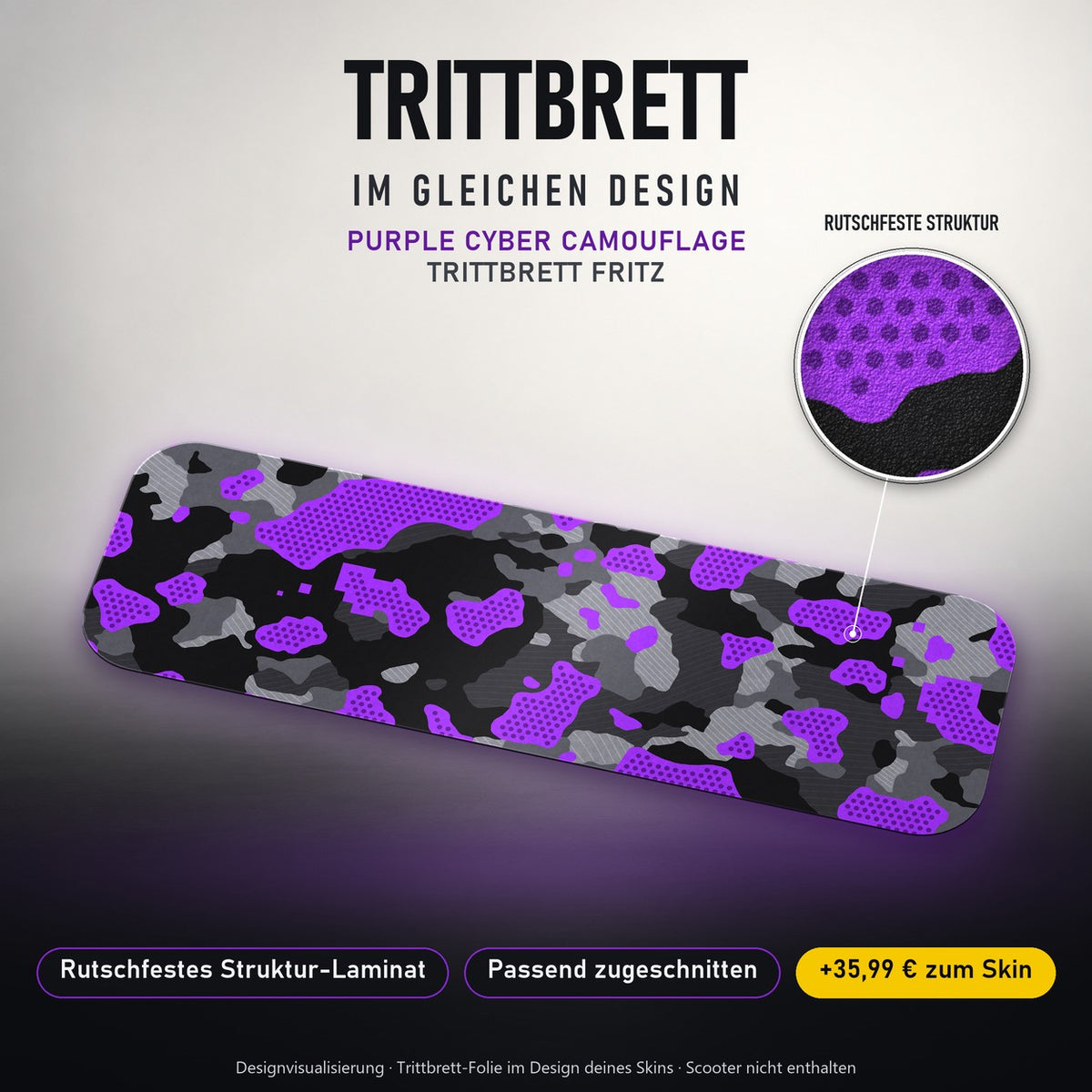 Trittbrett im gleichen Design – PURPLE CYBER CAMOUFLAGE