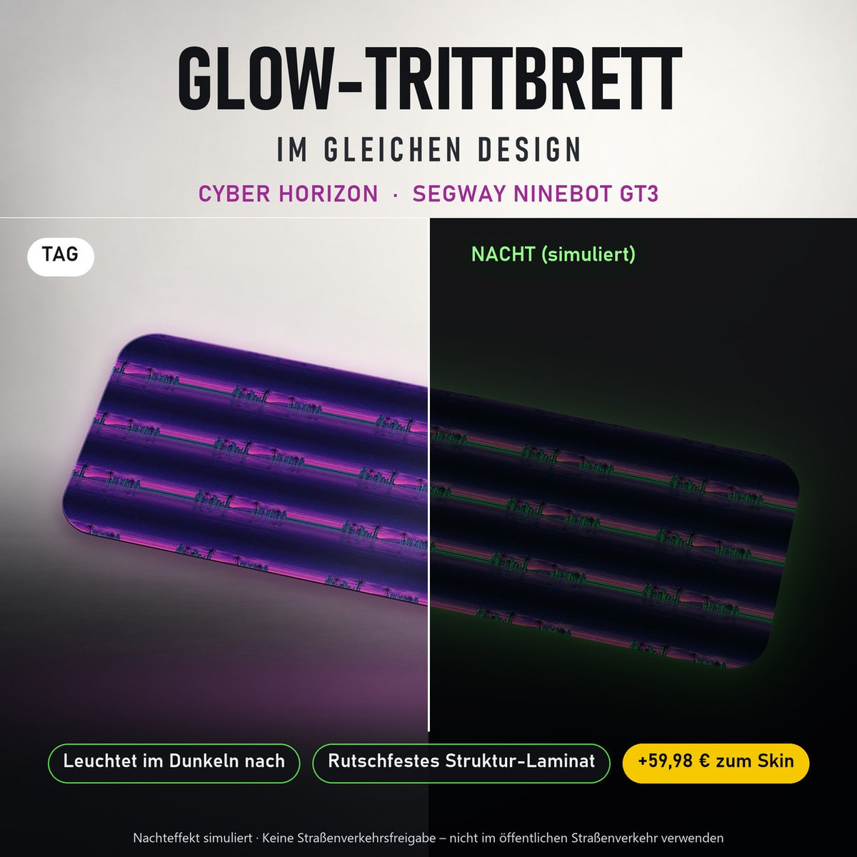 Glow-Trittbrett – CYBER HORIZON, Tag/Nacht