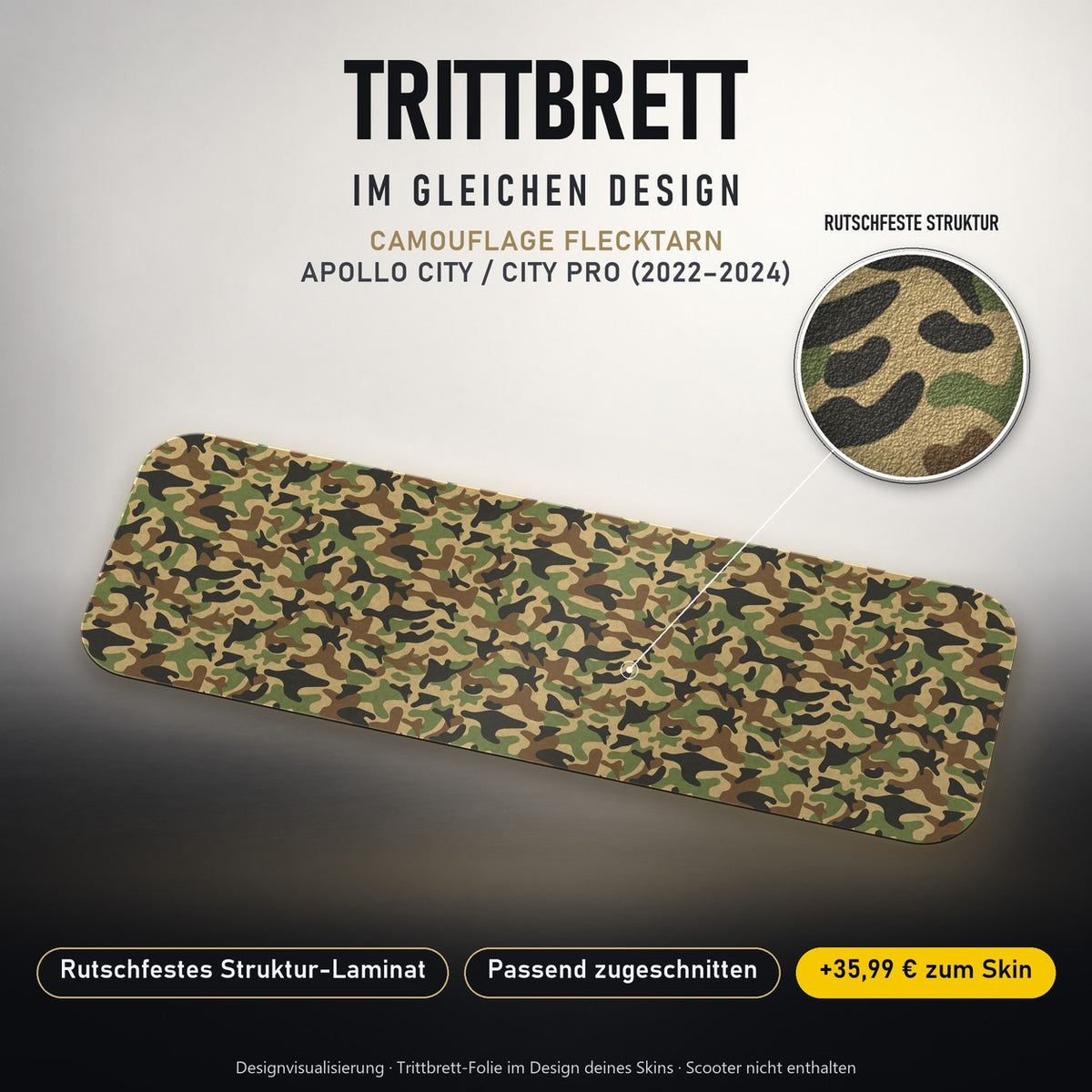 Trittbrett im gleichen Design – CAMOUFLAGE FLECKTARN