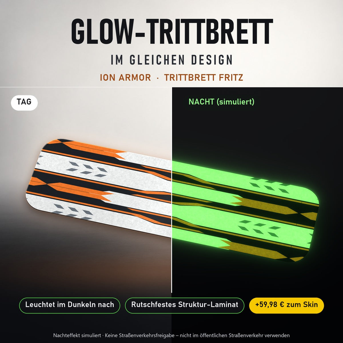 Glow-Trittbrett – ION ARMOR, Tag/Nacht