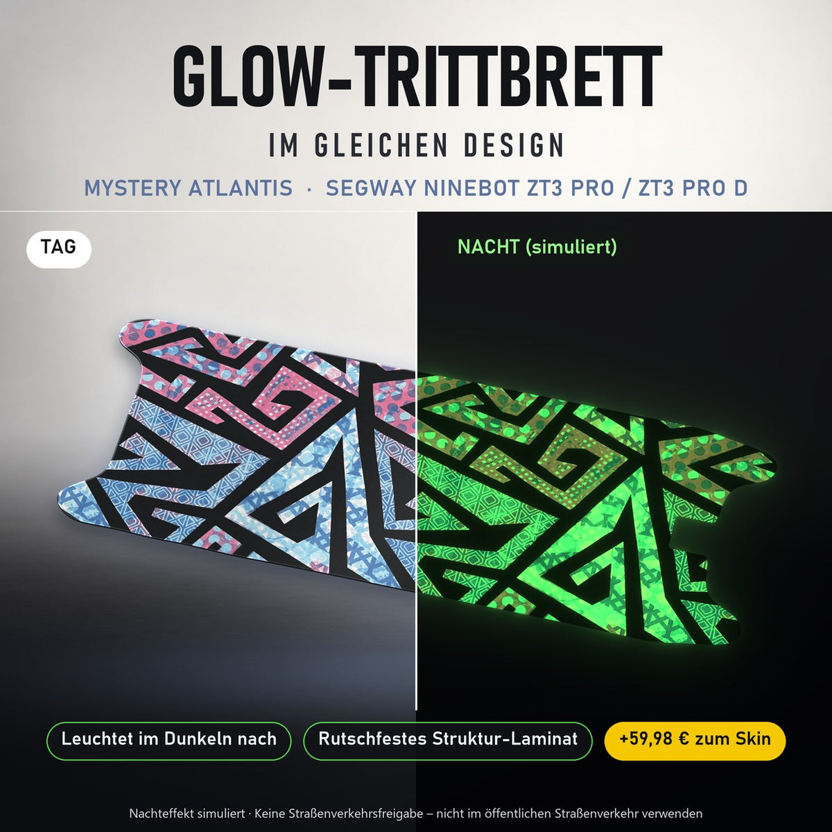 Glow-Trittbrett – MYSTERY ATLANTIS, Tag/Nacht
