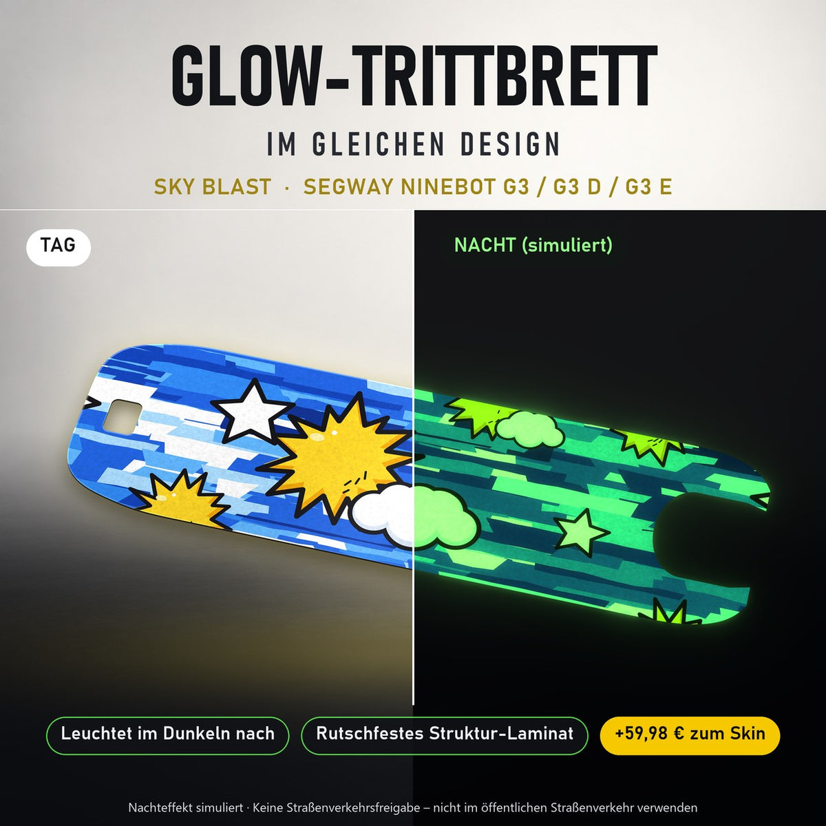 Glow-Trittbrett – SKY BLAST, Tag/Nacht