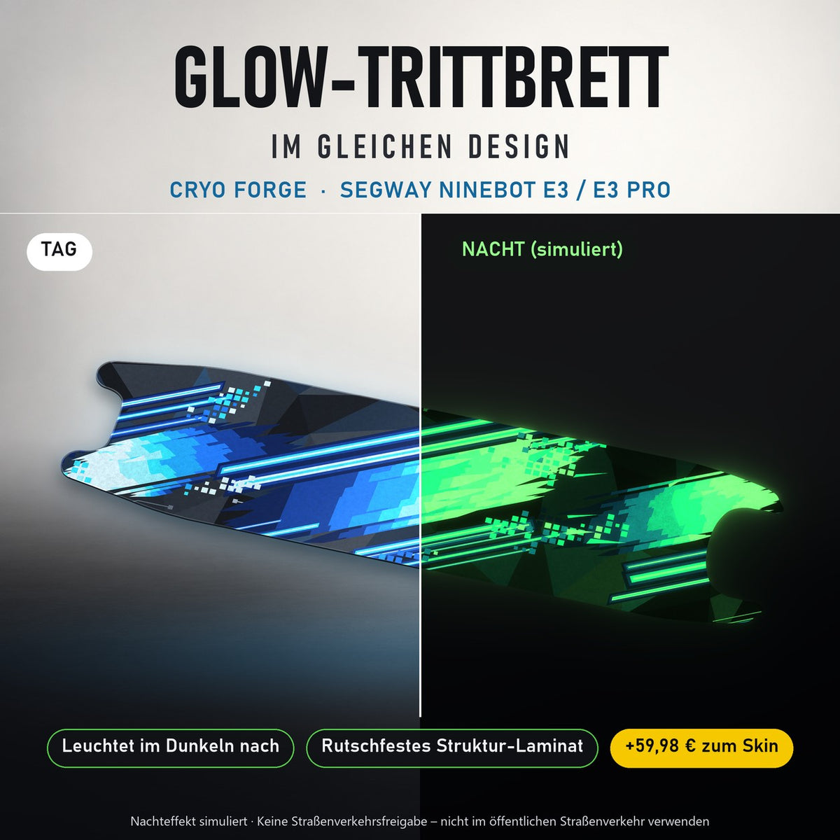 Glow-Trittbrett – CRYO FORGE, Tag/Nacht