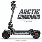 ARCTIC COMMANDO Skin am Teverun Fighter Mini – Designvisualisierung, Felgenaufkleber separat