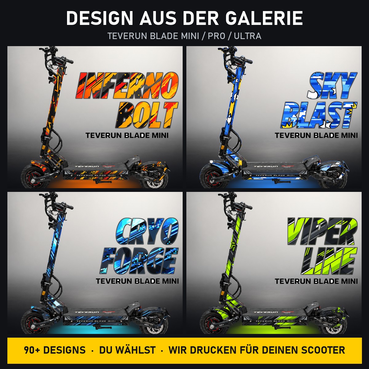 Teverun Blade Mini Skin – Design aus der Galerie, Beispiel-Designs