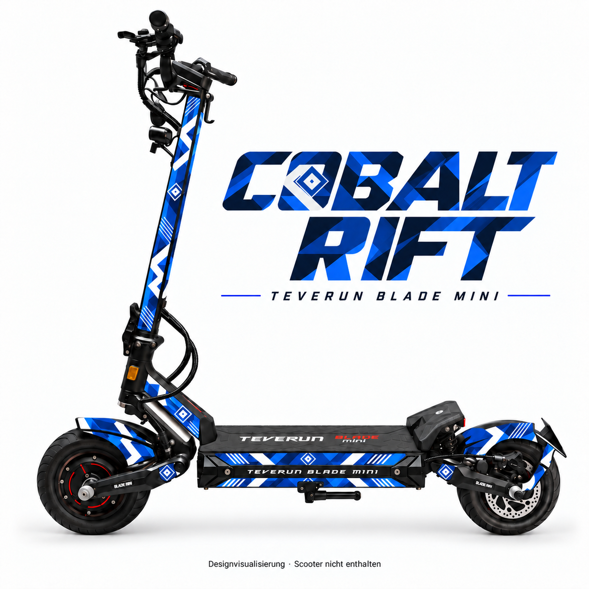 Teverun Blade Mini Skin COBALT RIFT – Designvorschau mit Designname