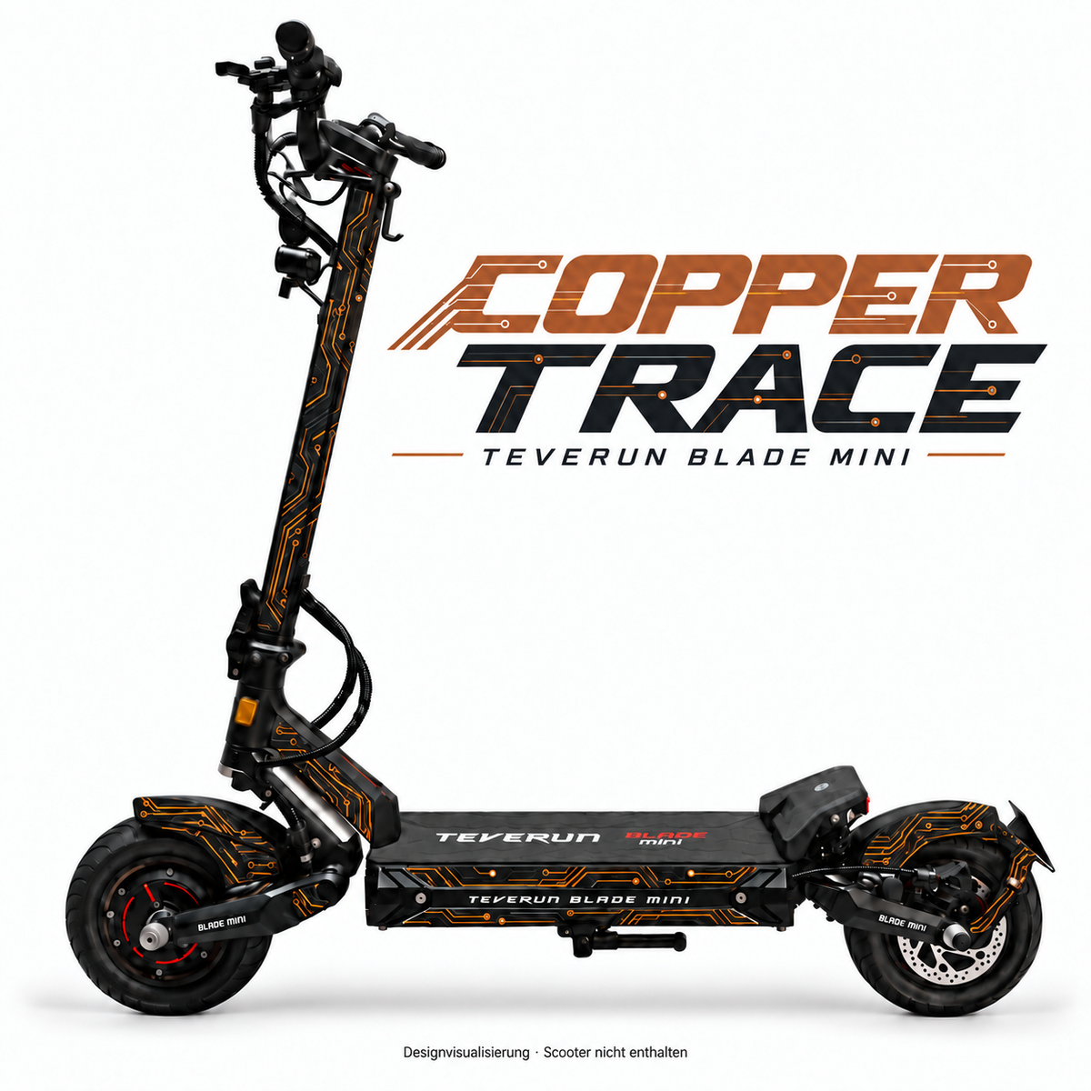 Teverun Blade Mini Skin COPPER TRACE – Designvorschau mit Designname