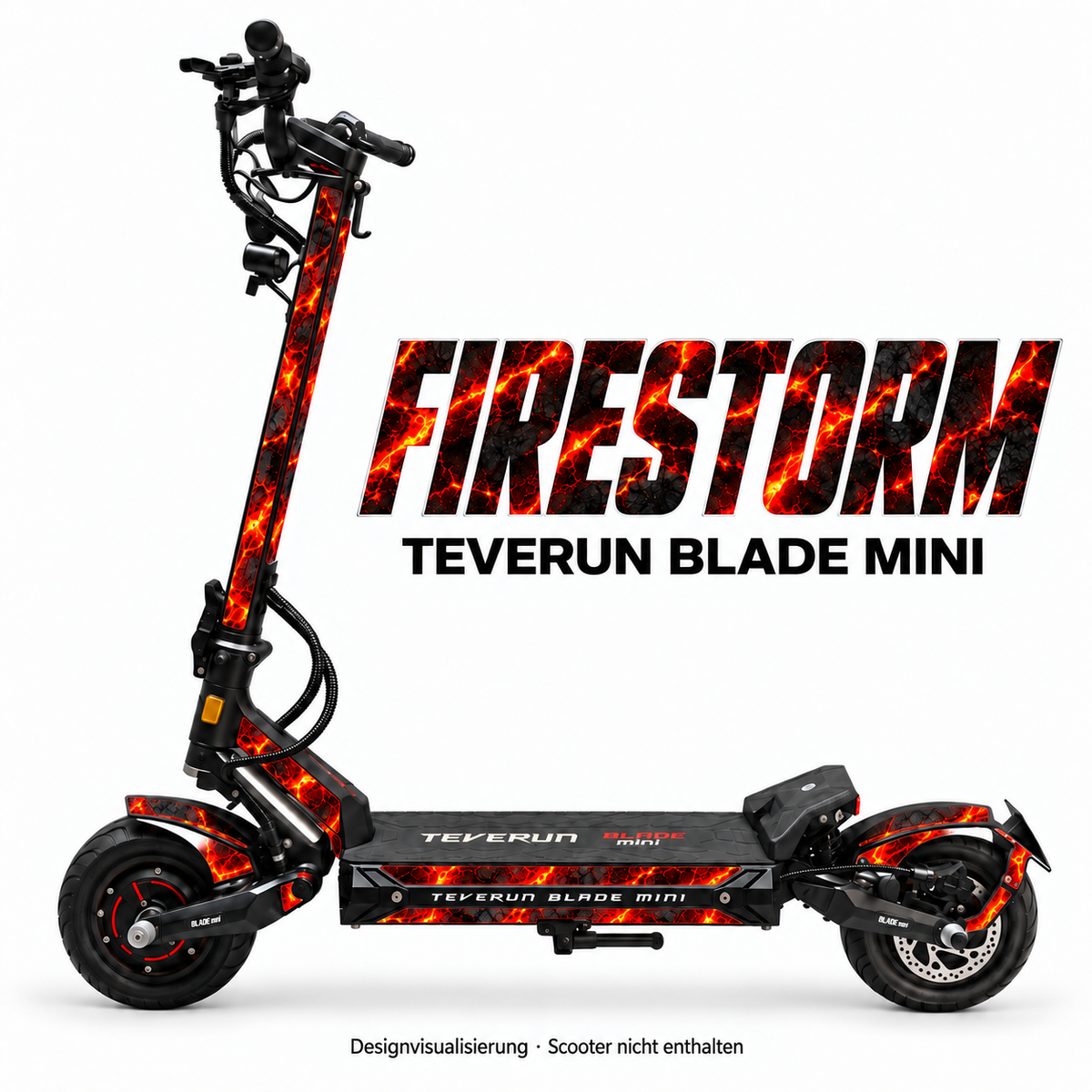 Teverun Blade Mini Skin FIRESTORM – Designvorschau mit Designname