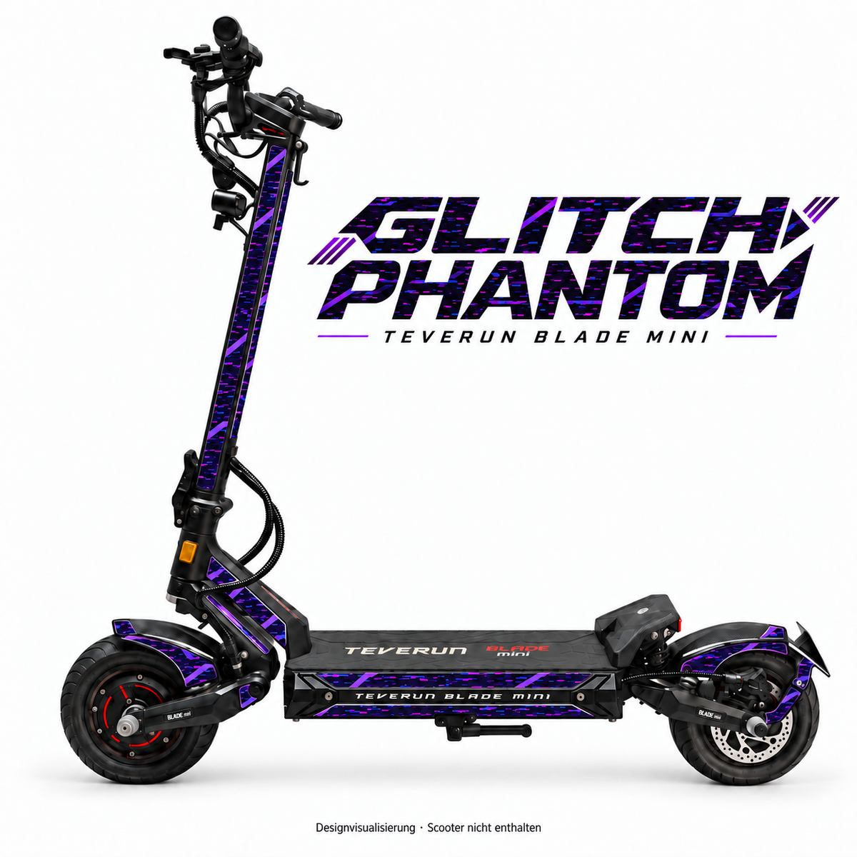 Teverun Blade Mini Skin GLITCH PHANTOM – Designvorschau mit Designname