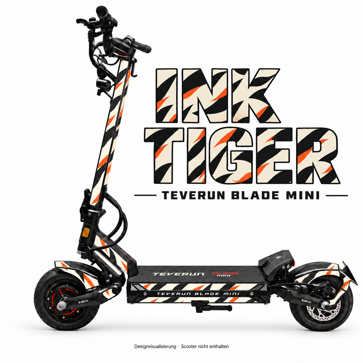 Teverun Blade Mini Skin INK TIGER – Designvorschau mit Designname