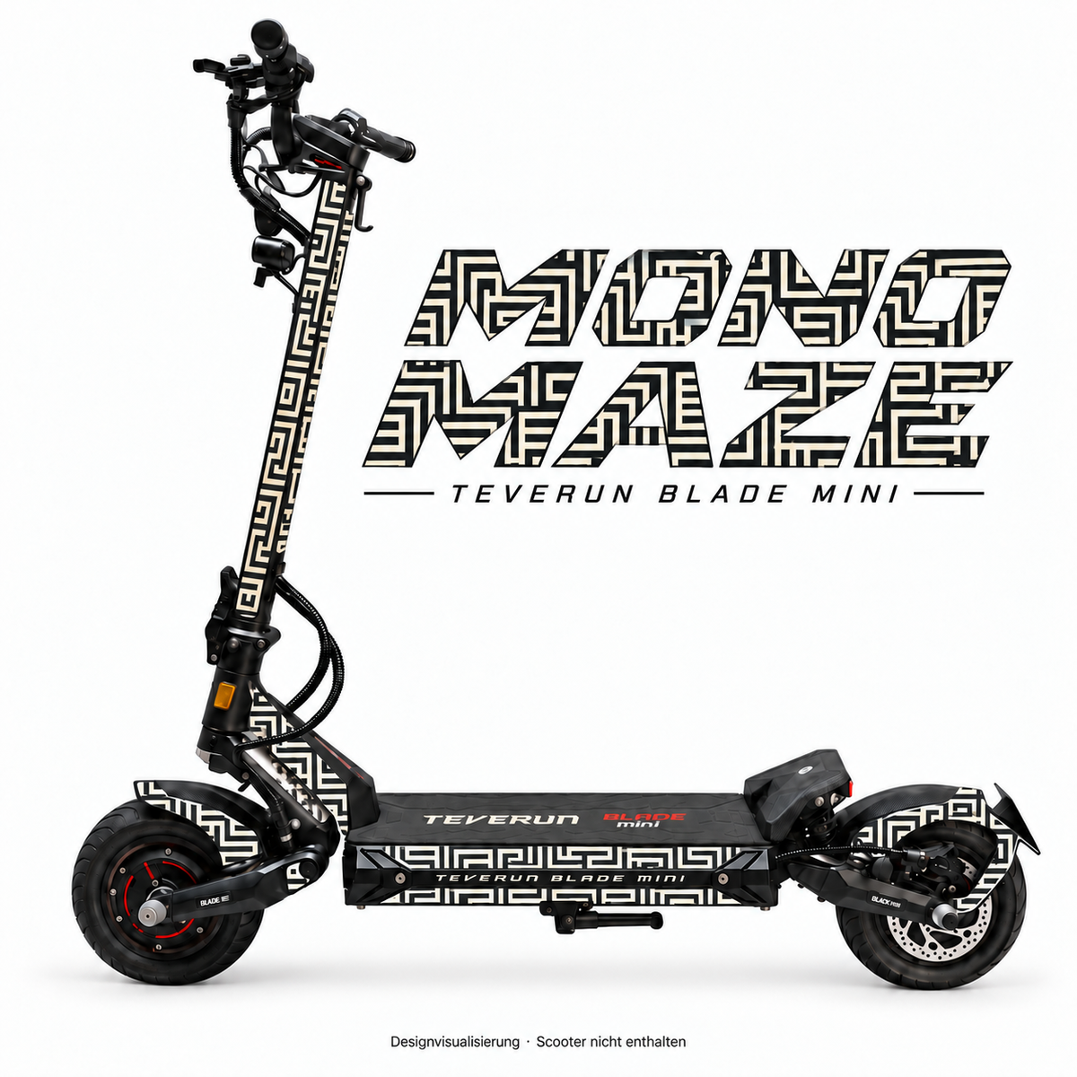 Teverun Blade Mini Skin MONO MAZE – Designvorschau mit Designname