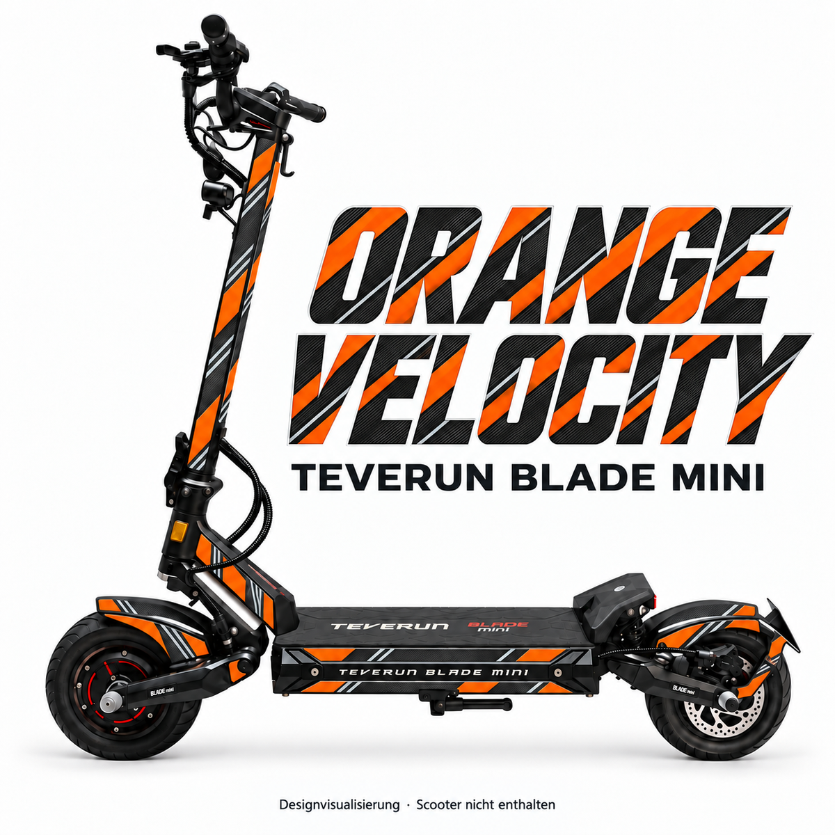 Teverun Blade Mini Skin ORANGE VELOCITY – Designvorschau mit Designname