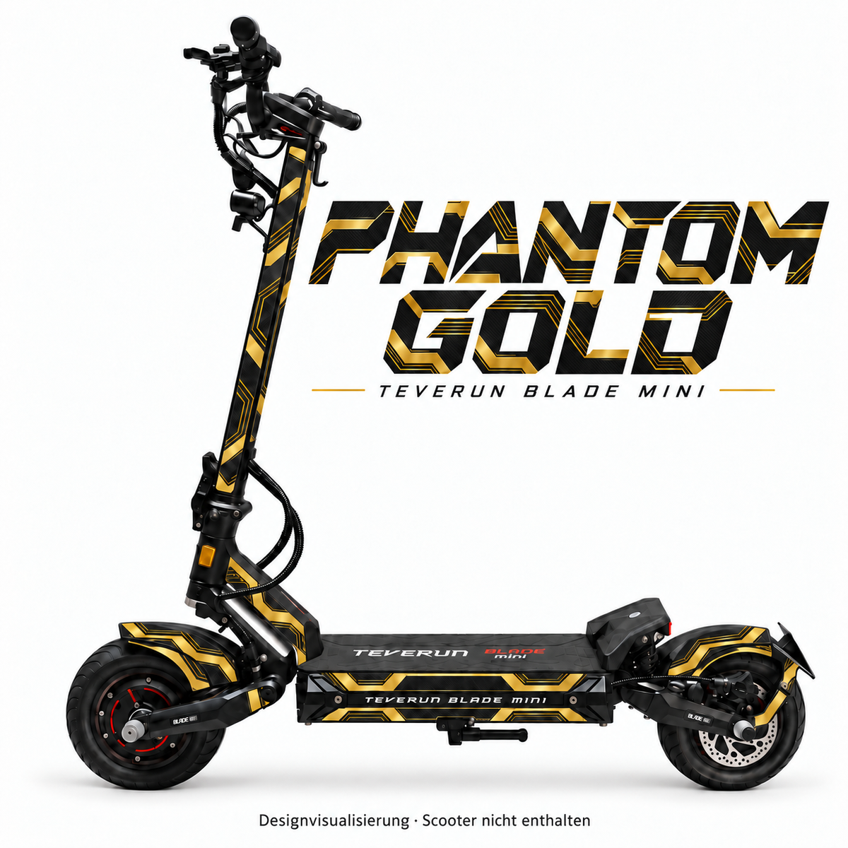 Teverun Blade Mini Skin PHANTOM GOLD – Designvorschau mit Designname