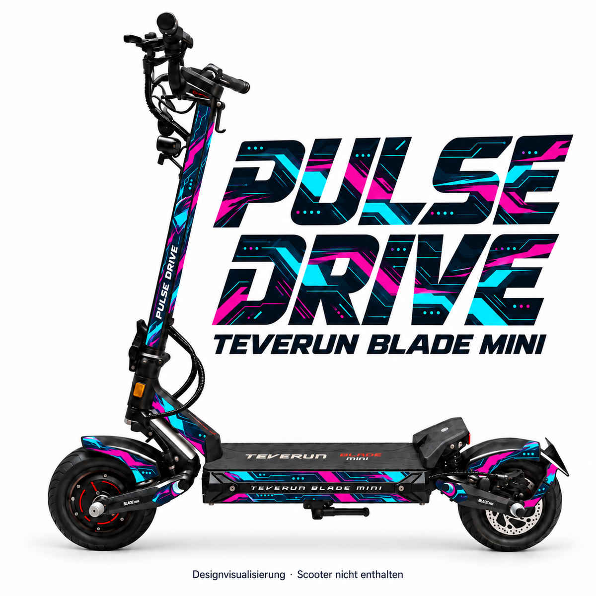 Teverun Blade Mini Skin PULSE DRIVE – Designvorschau mit Designname