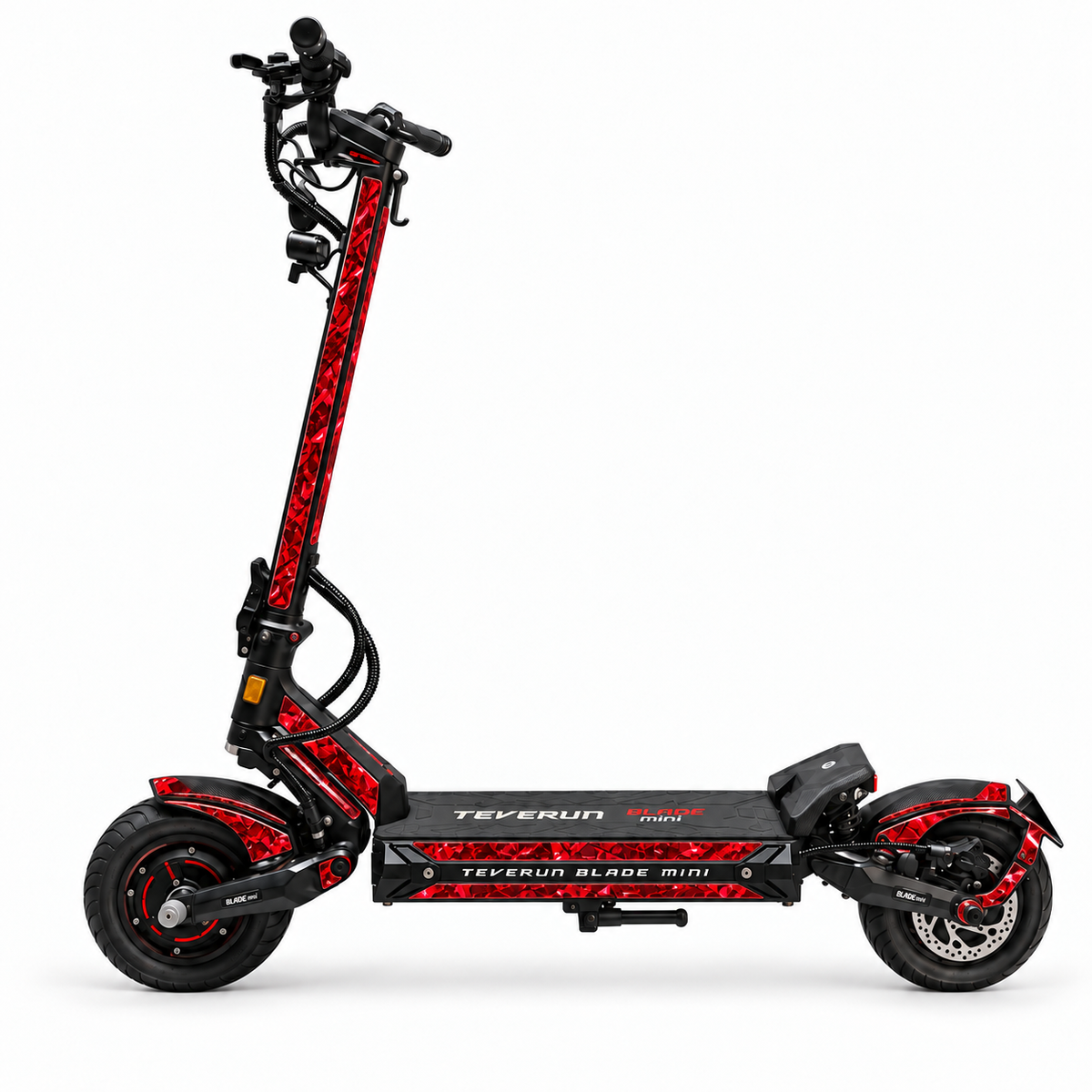 Teverun Blade Mini Skin RED FORGED CARBON – digitale Designvorschau