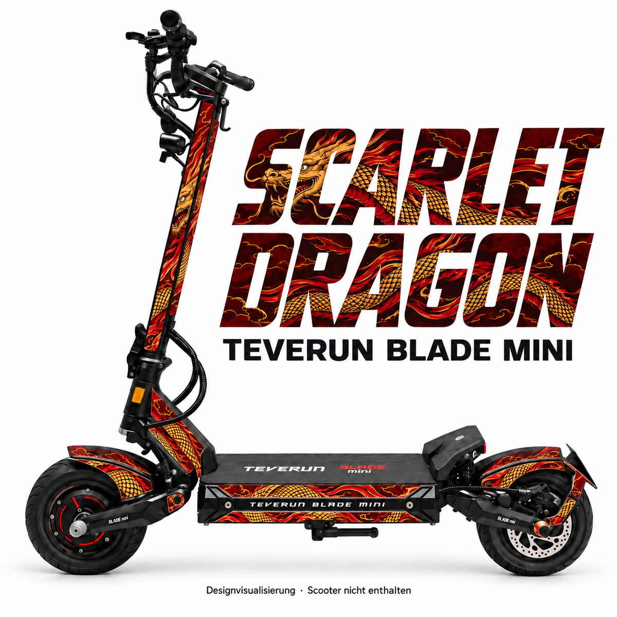 Teverun Blade Mini Skin SCARLET DRAGON – Designvorschau mit Designname