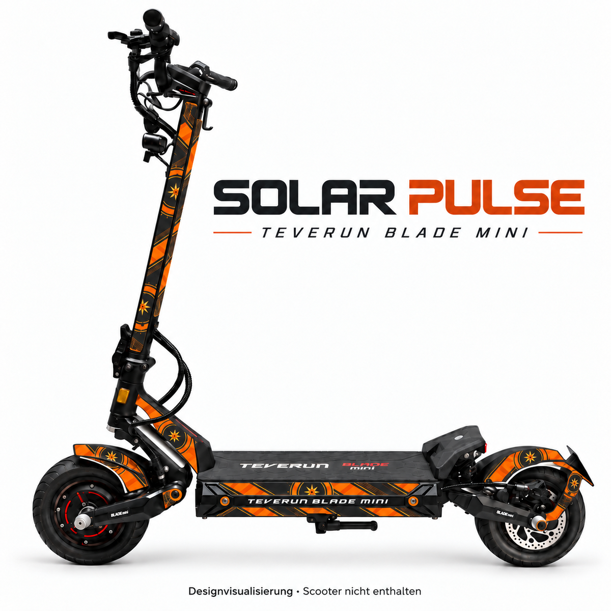 Teverun Blade Mini Skin SOLAR PULSE – Designvorschau mit Designname