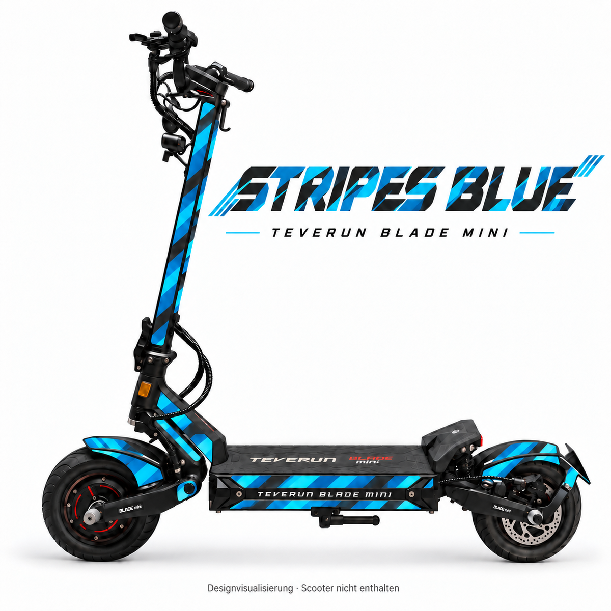Teverun Blade Mini Skin STRIPES BLUE – Designvorschau mit Designname