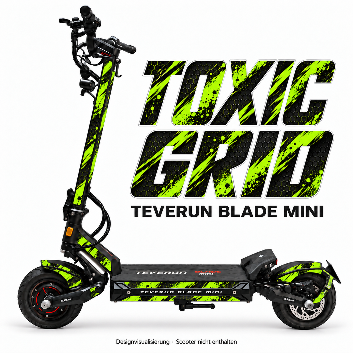 Teverun Blade Mini Skin TOXIC GRID – Designvorschau mit Designname