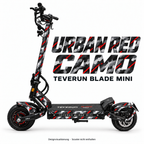 Teverun Blade Mini Skin URBAN RED CAMO – Designvorschau mit Designname