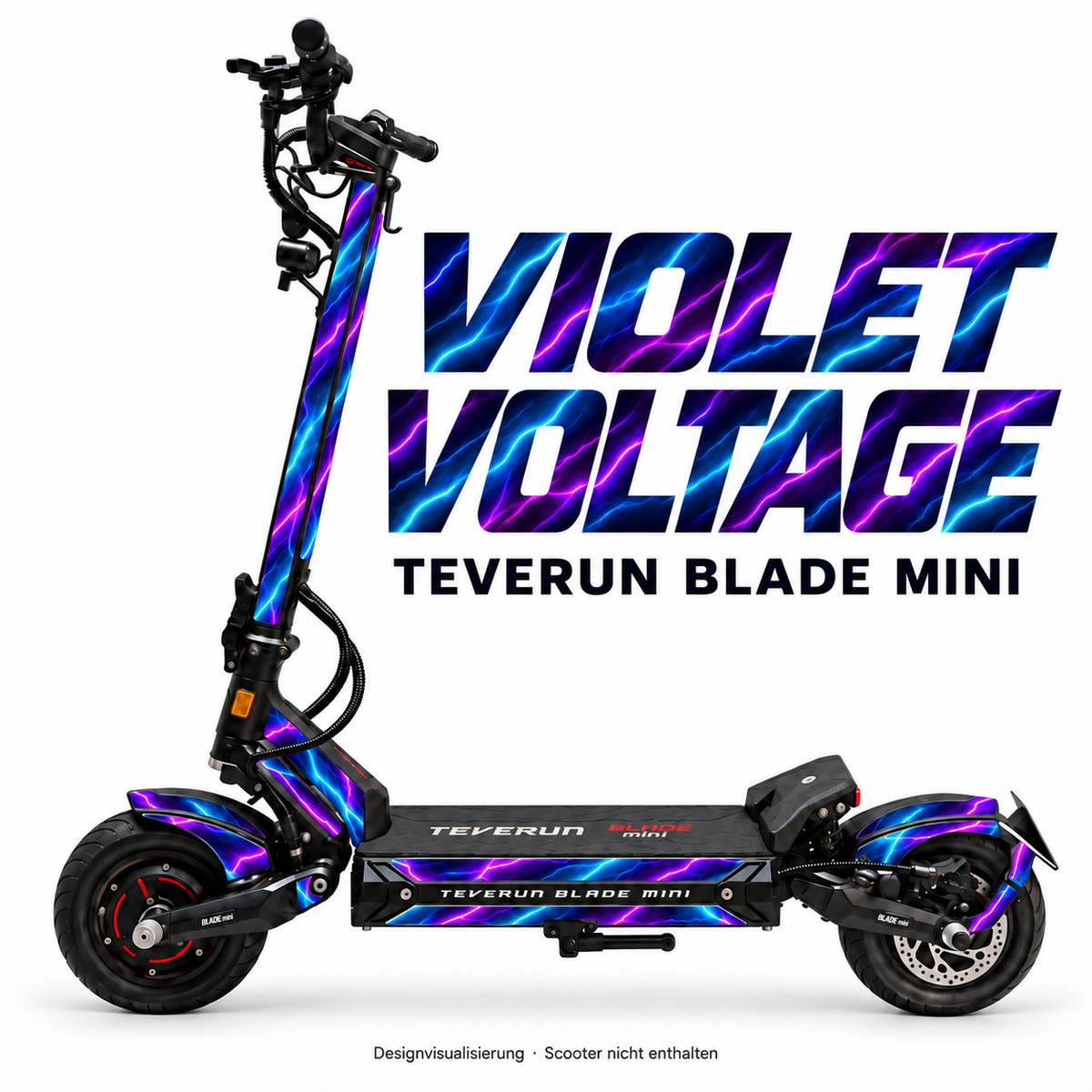 Teverun Blade Mini Skin VIOLET VOLTAGE – Designvorschau mit Designname